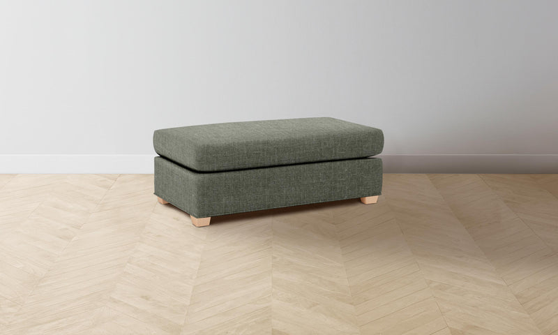 The Sullivan Ottoman - Heritage Belgian Linen Thyme