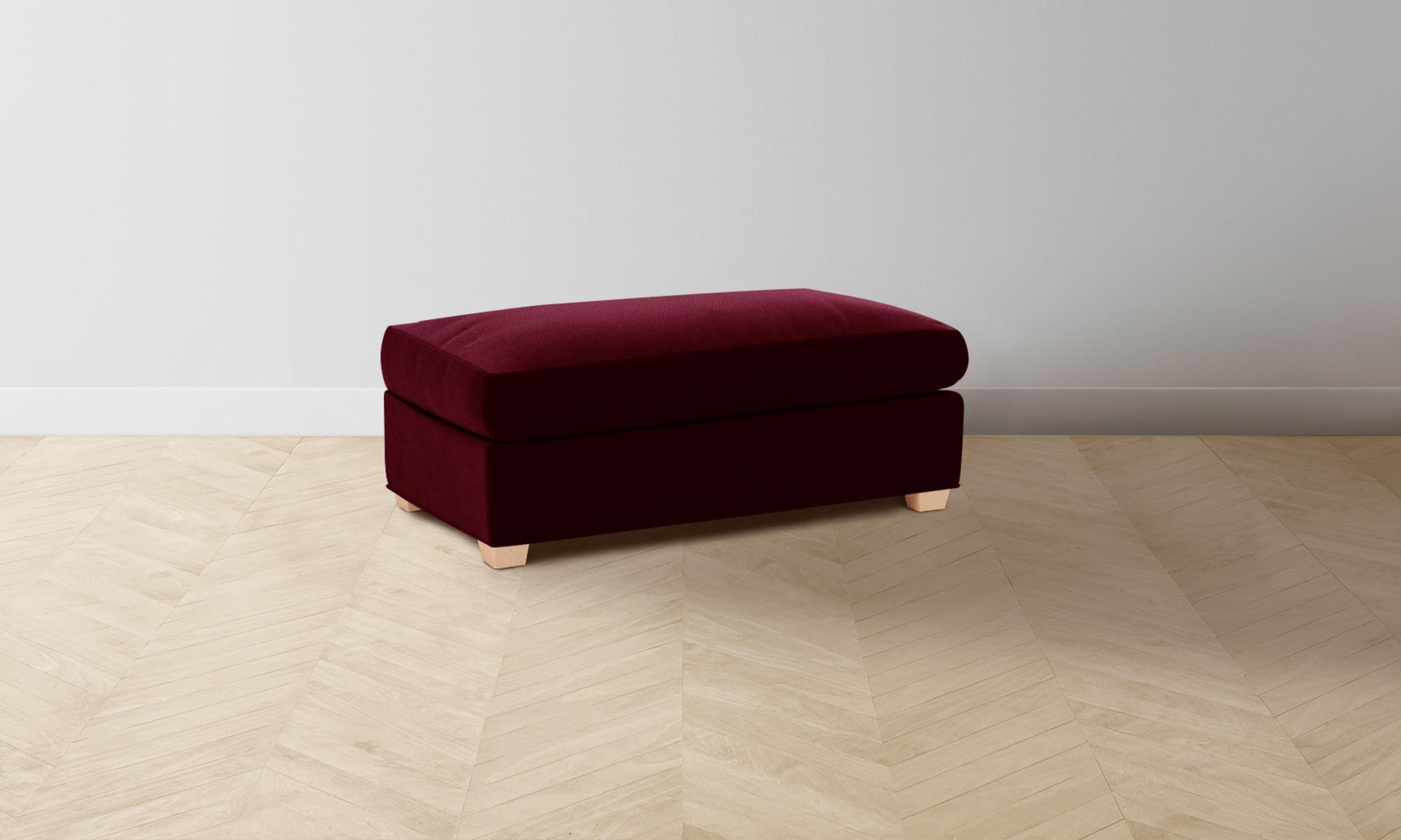 The Sullivan Ottoman - Mohair Crimson