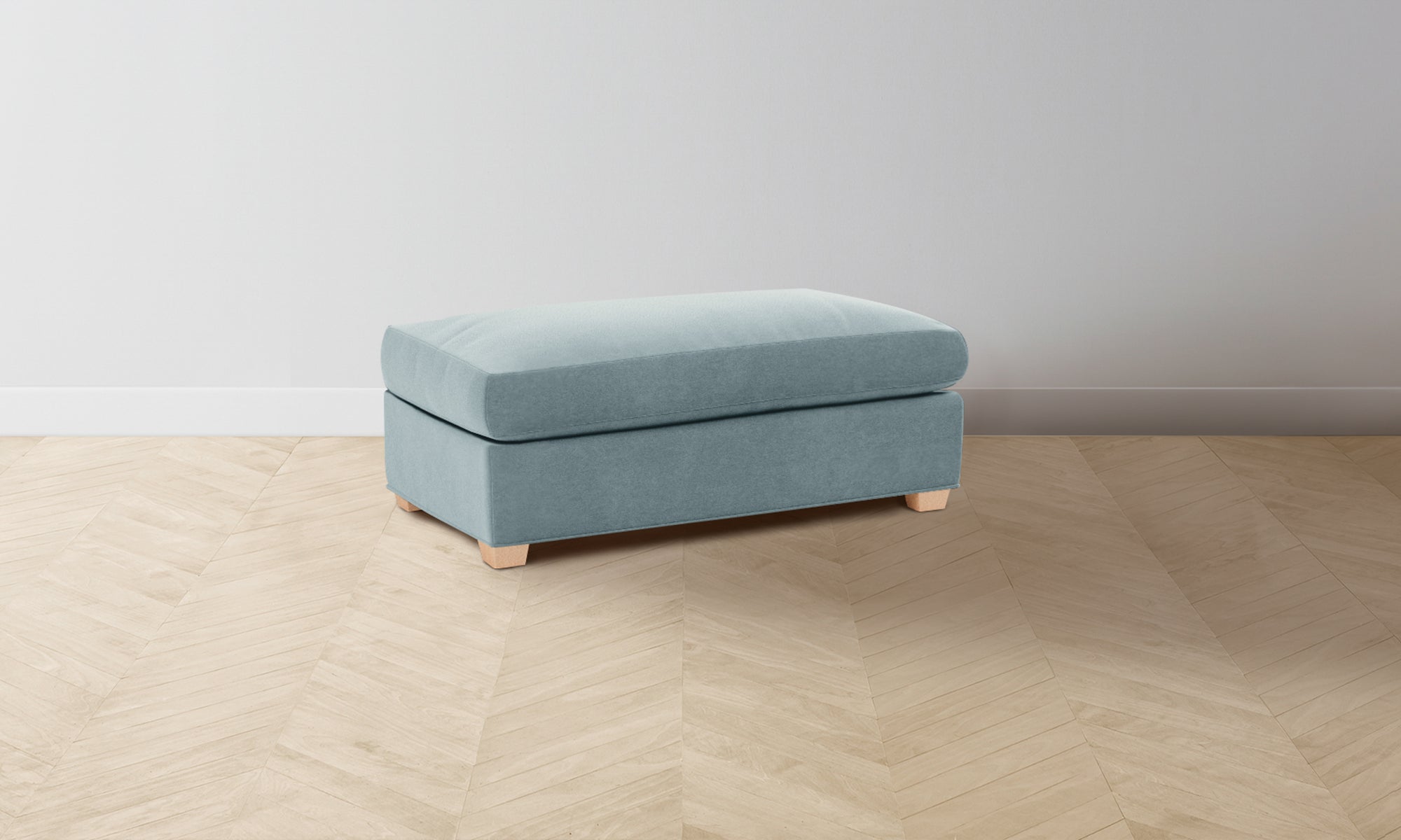 The Sullivan Ottoman - Mohair Slate Blue