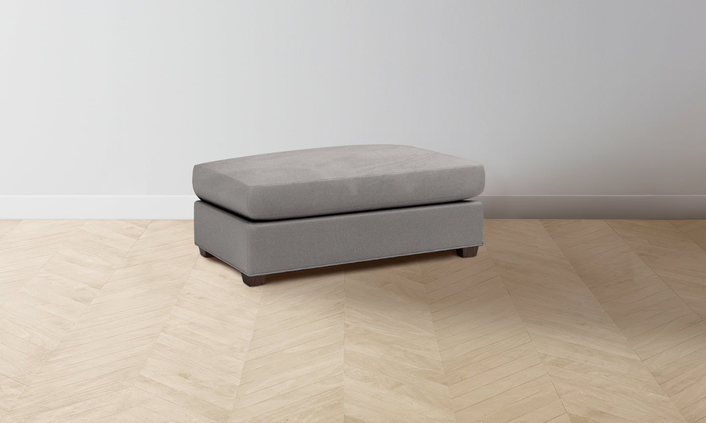 The Sullivan Ottoman - Nubuck Leather Asphalt