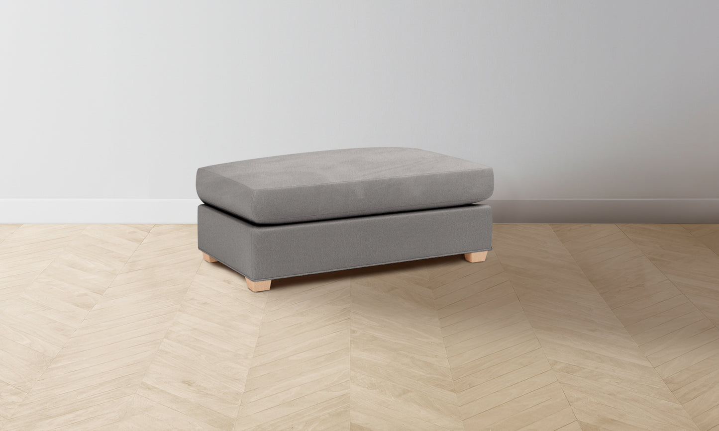 The Sullivan Ottoman - Nubuck Leather Asphalt