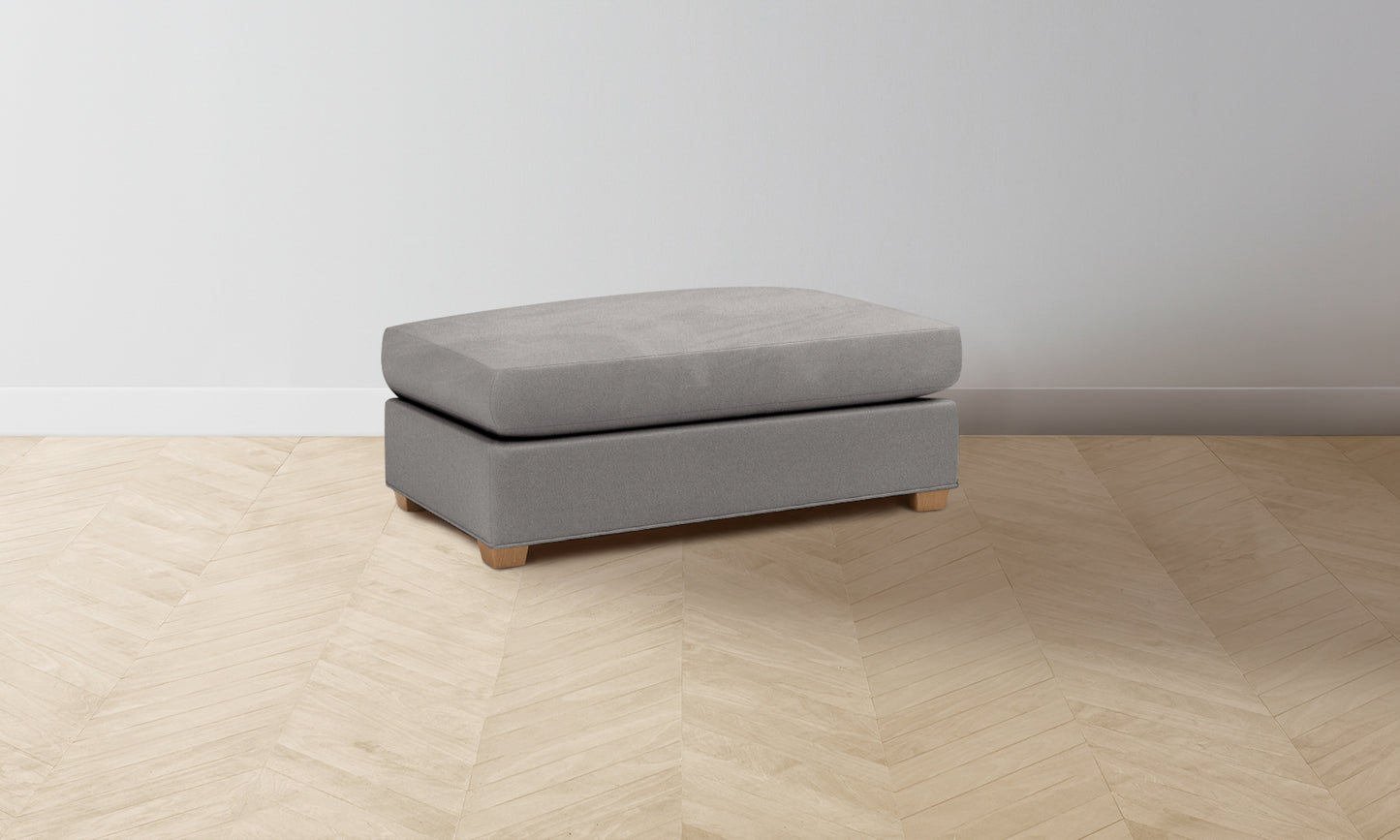 The Sullivan Ottoman - Nubuck Leather Asphalt