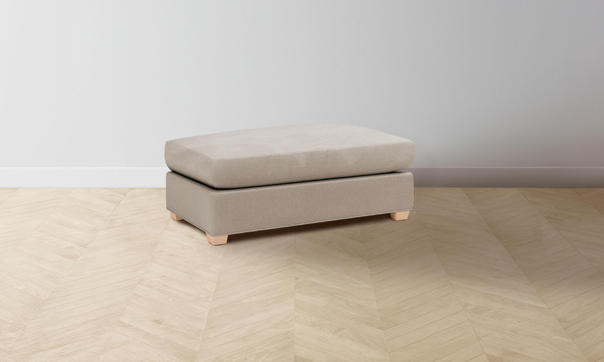 The Sullivan Ottoman - Nubuck Leather Fawn