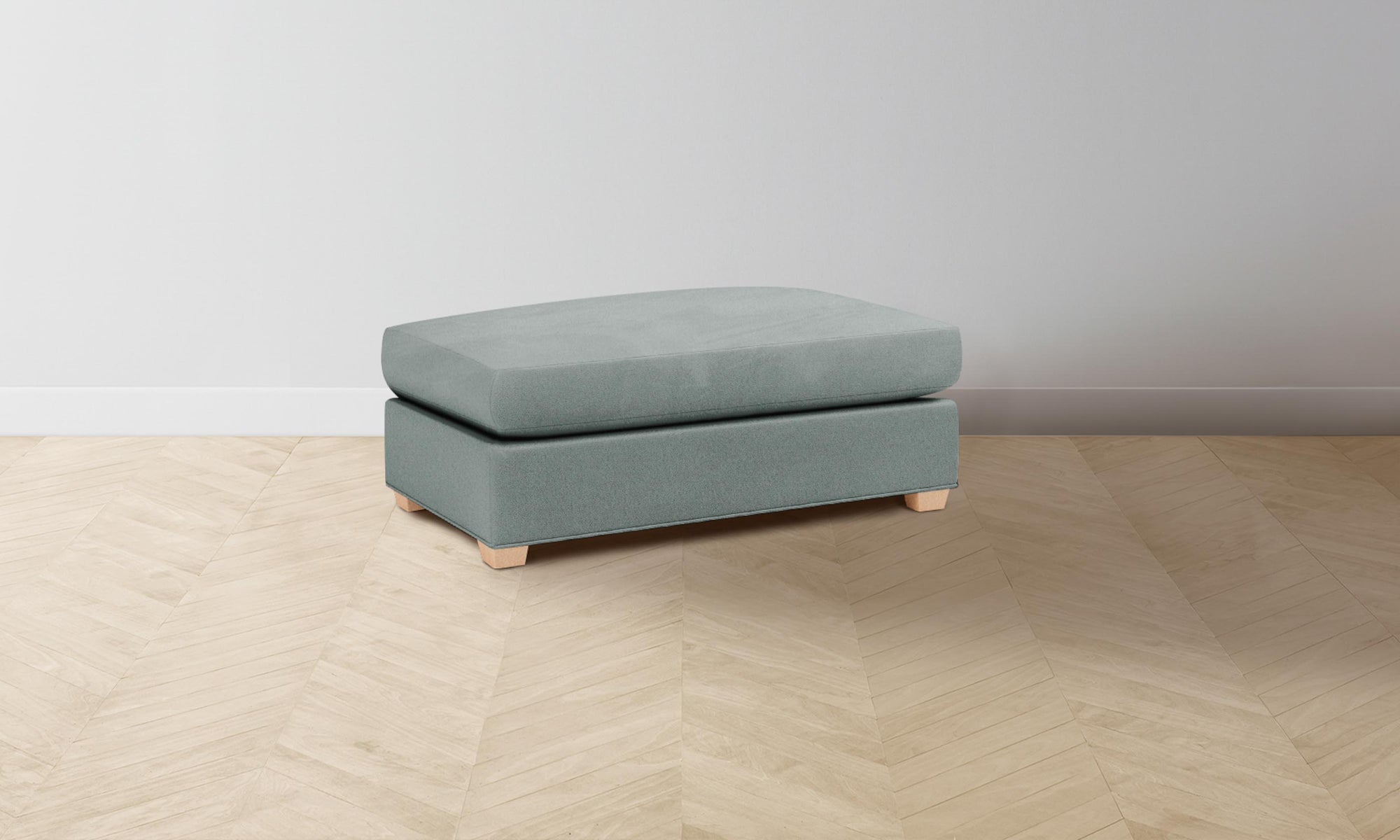 The Sullivan Ottoman - Nubuck Leather Tide