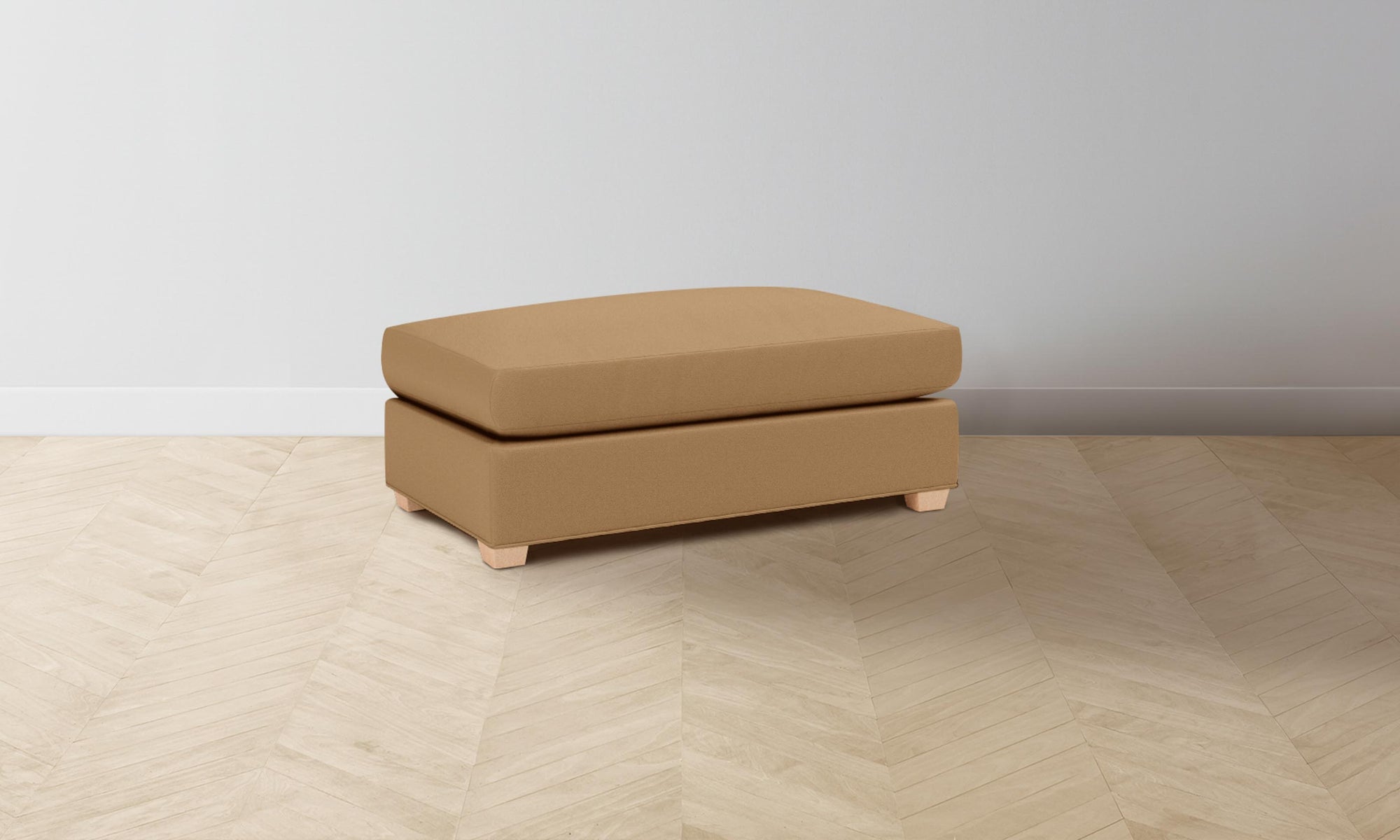 The Sullivan Ottoman - Pebbled Leather Latte