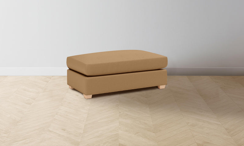 The Sullivan Ottoman - Pebbled Leather Latte