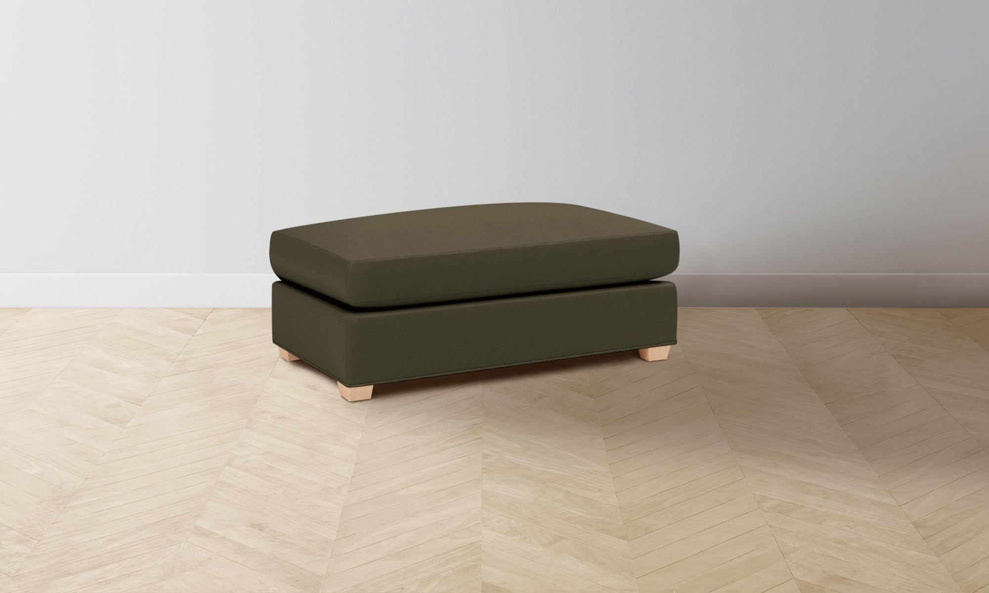 The Sullivan Ottoman - Pebbled Leather Truffle