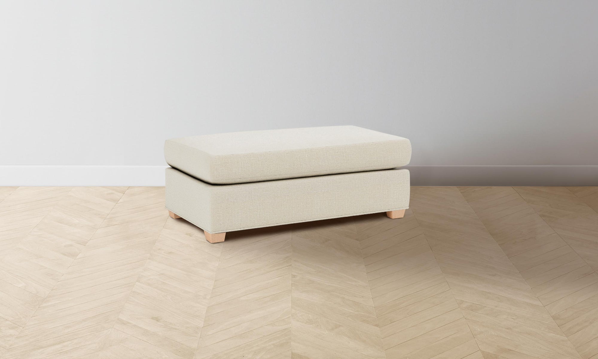 The Sullivan Ottoman - Performance Linen Weave Prairie