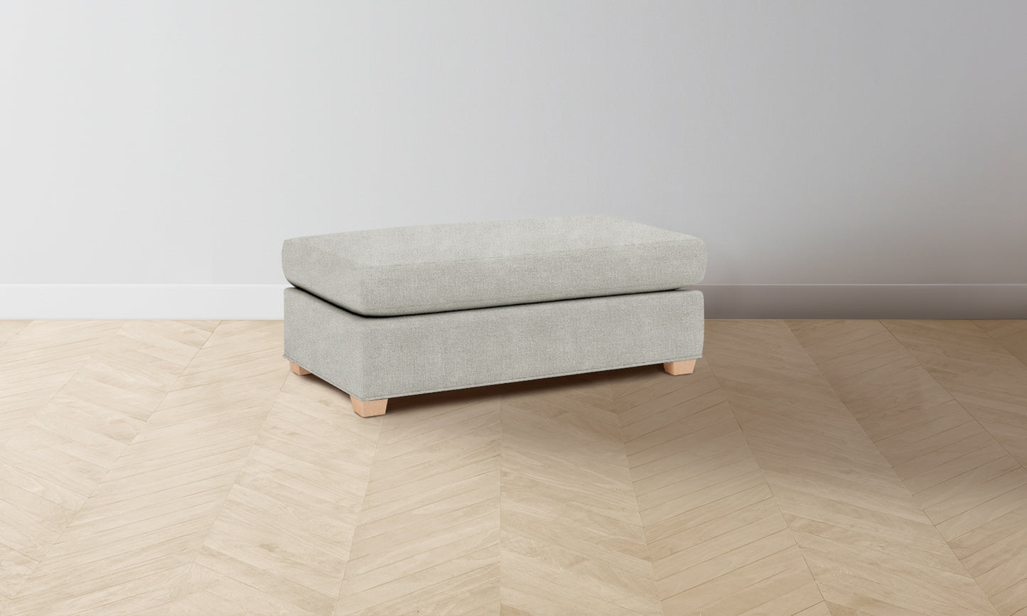 The Sullivan Ottoman - Performance Melange Weave Flint