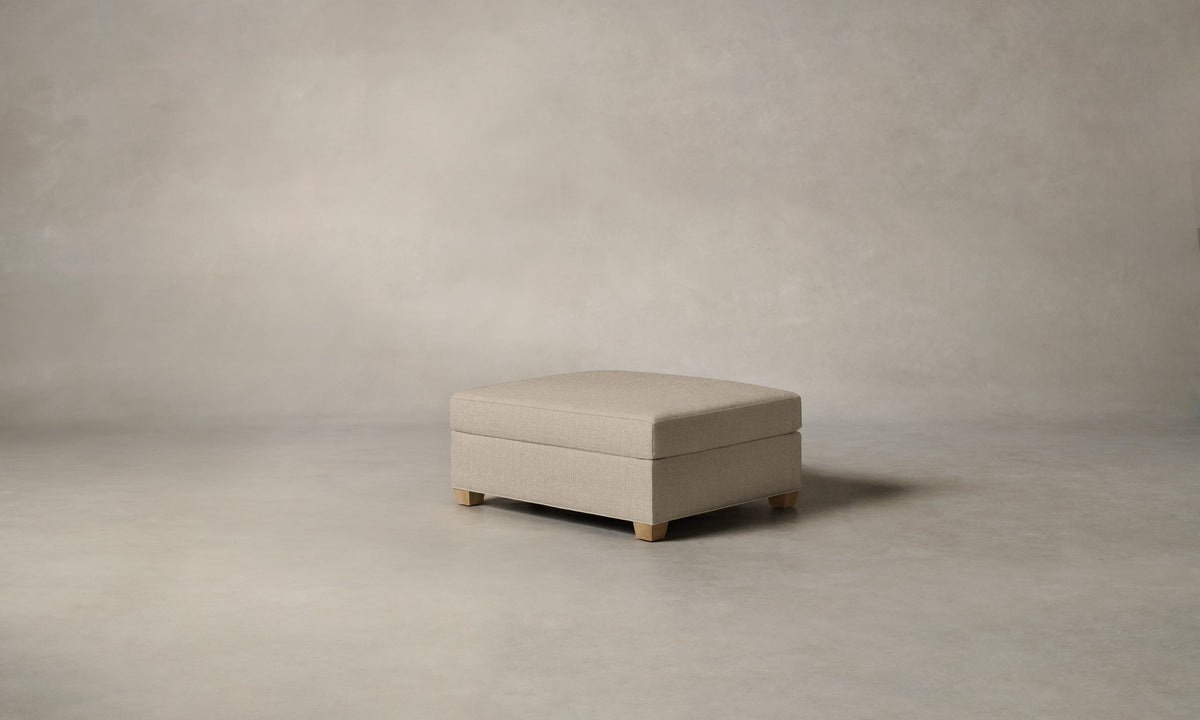 The Sullivan Ottoman - Performance Textural Weave Savanna