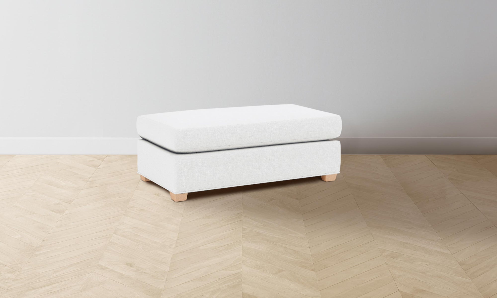 The Sullivan Ottoman - Performance Linen Weave Pure White