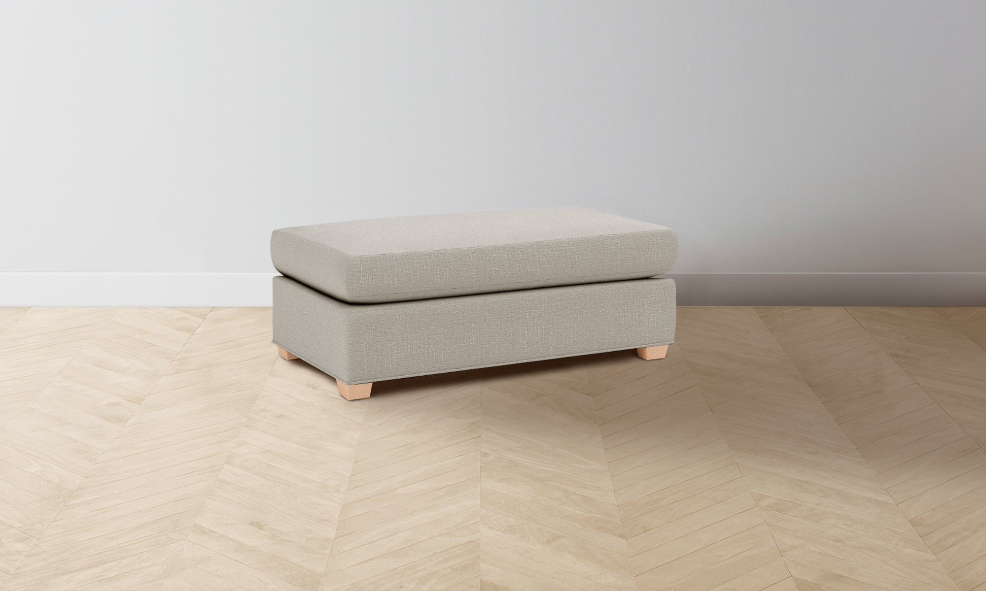 The Sullivan Ottoman - Performance Textured Linen Flax