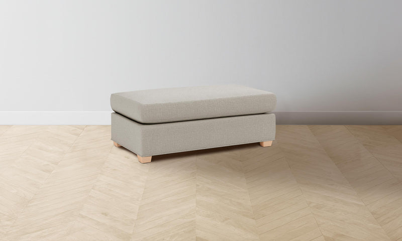 The Sullivan Ottoman - Performance Linen Weave Beige