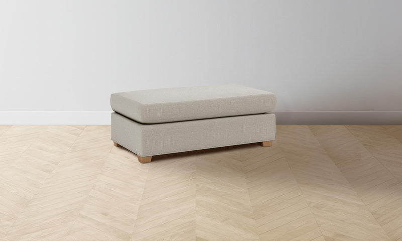 The Sullivan Ottoman - Performance Linen Weave Beige