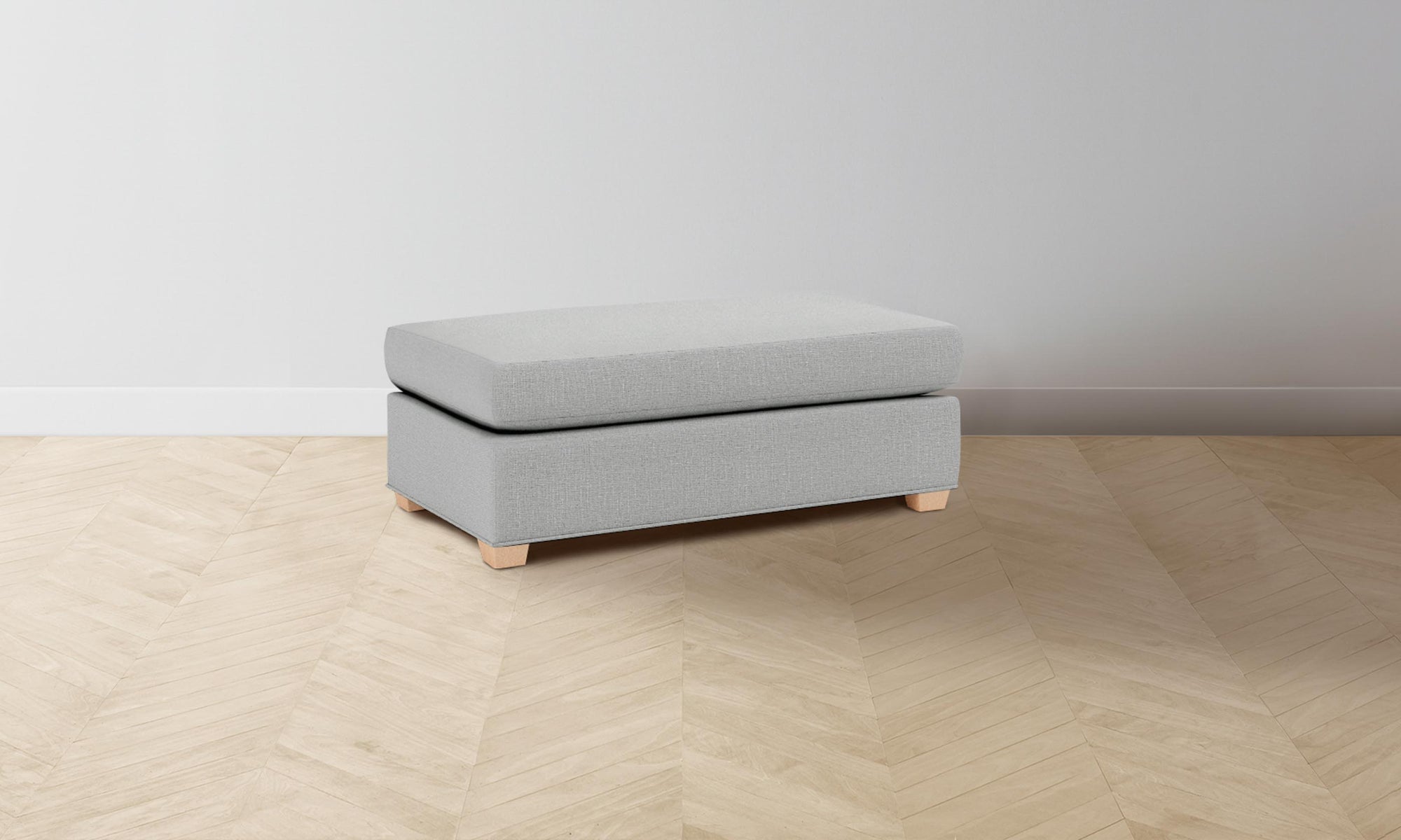 The Sullivan Ottoman - Performance Linen Weave Cloud