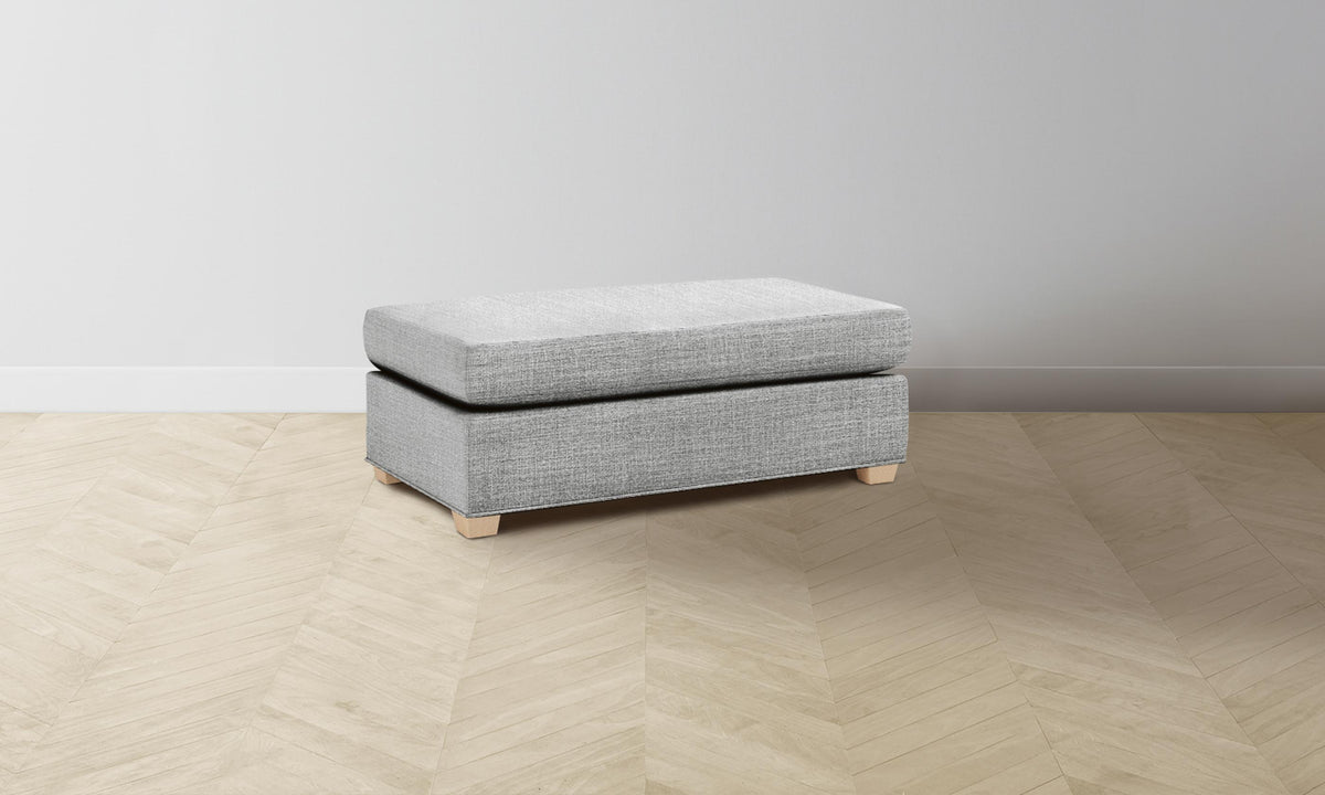 The Sullivan Ottoman - Performance Textured Tweed Alpine