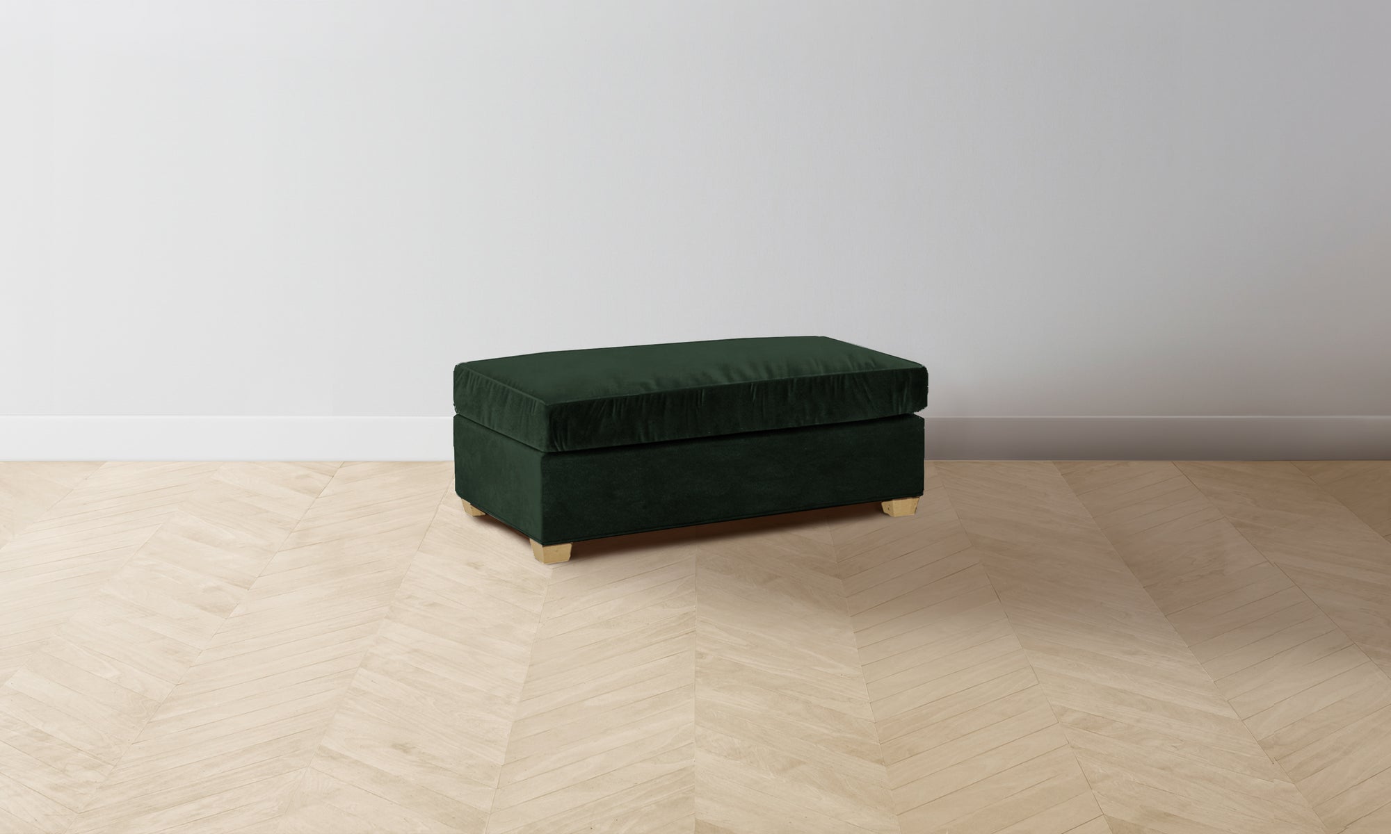 The Sullivan Ottoman - Performance Velvet Emerald