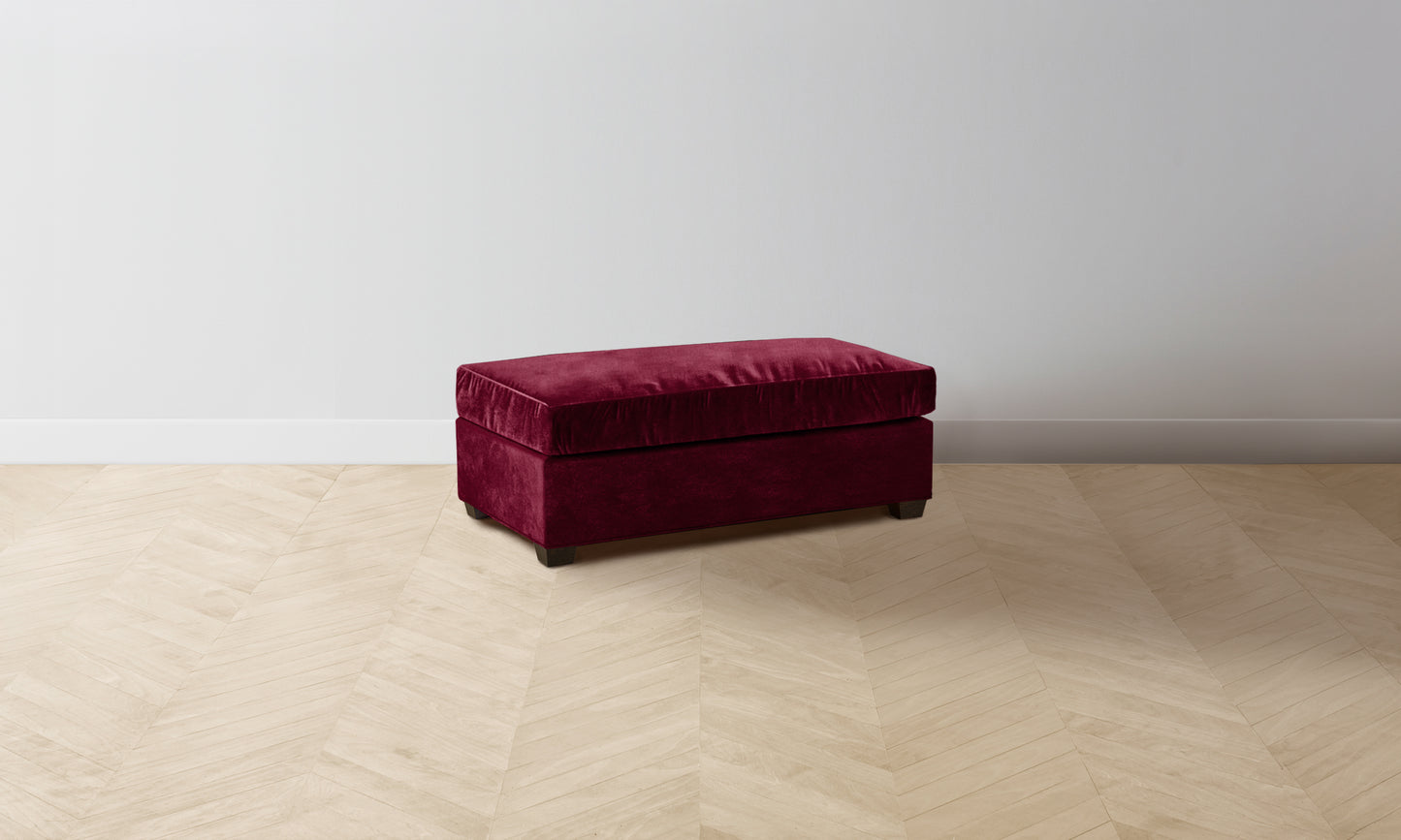 The Sullivan Ottoman - Performance Velvet Merlot