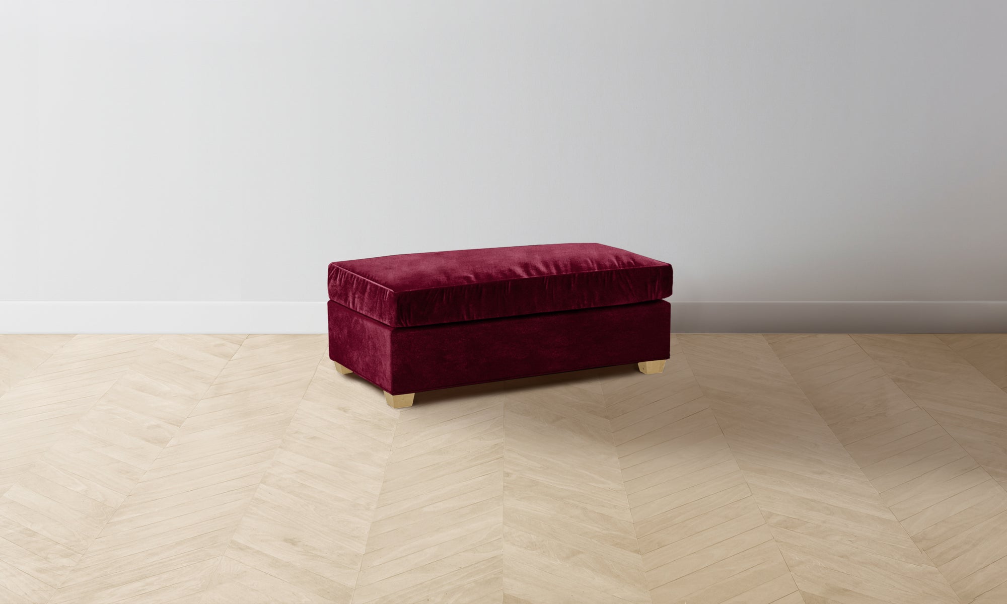 The Sullivan Ottoman - Performance Velvet Merlot