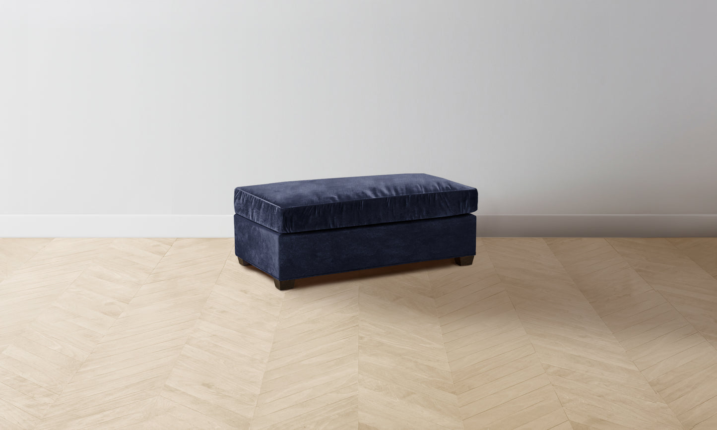 The Sullivan Ottoman - Performance Velvet Midnight