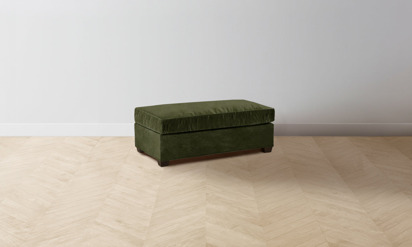 The Sullivan Ottoman - Performance Velvet Olive