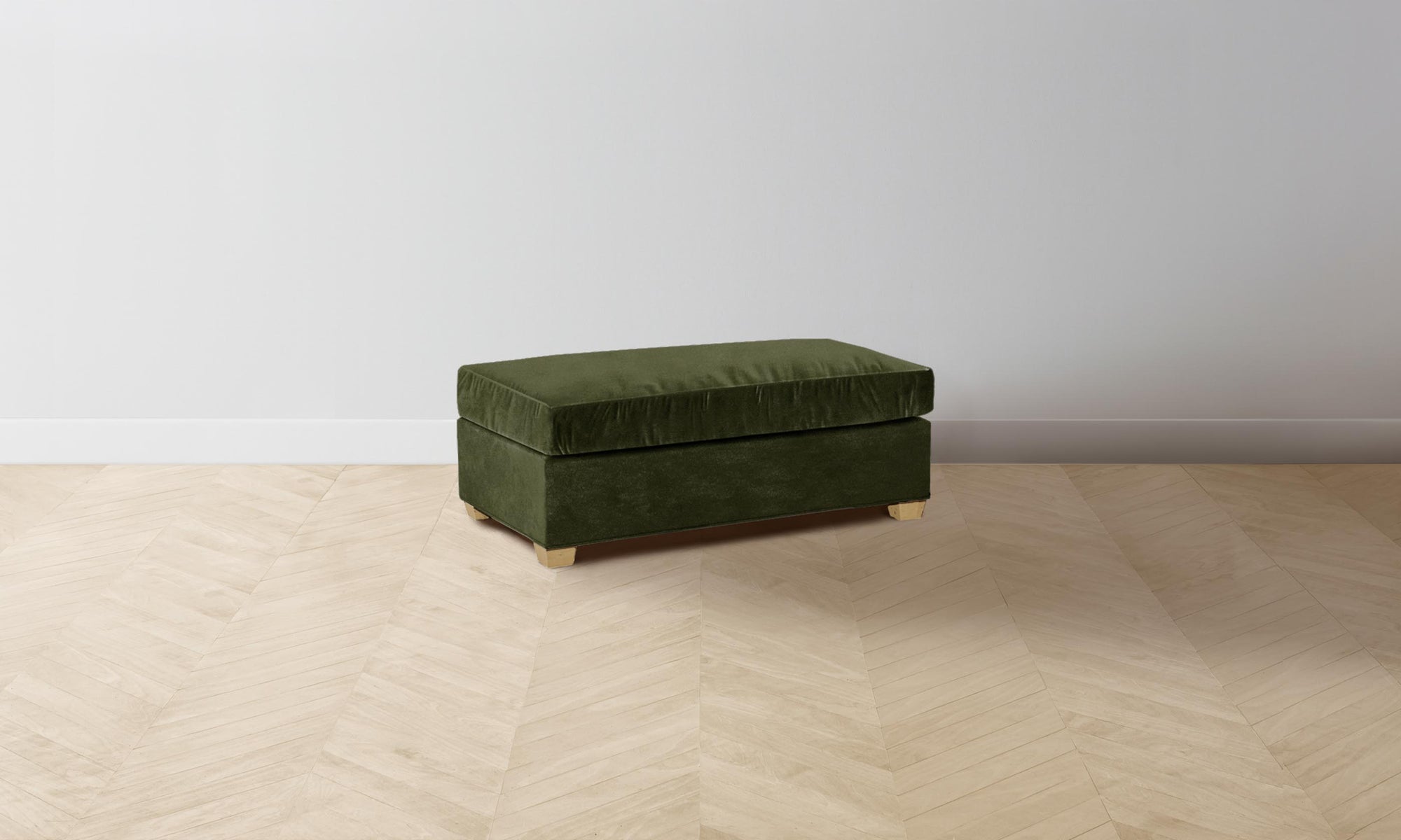 The Sullivan Ottoman - Performance Velvet Olive