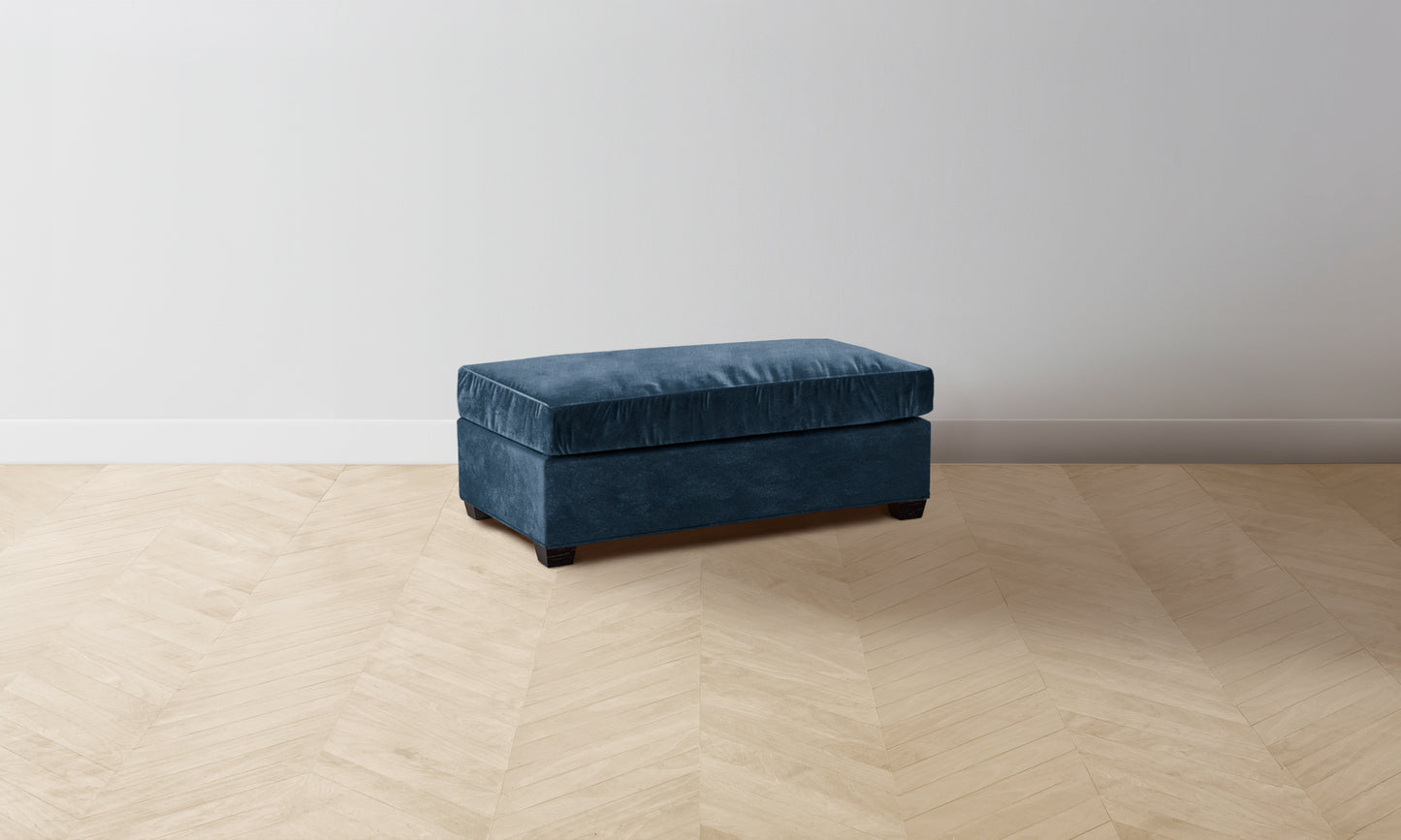 The Sullivan Ottoman - Performance Velvet Sapphire