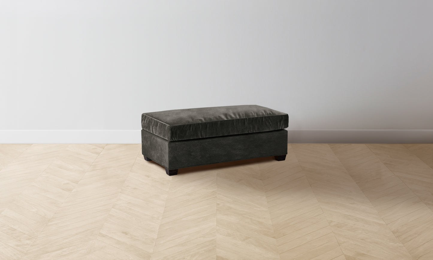 The Sullivan Ottoman - Performance Velvet Slate