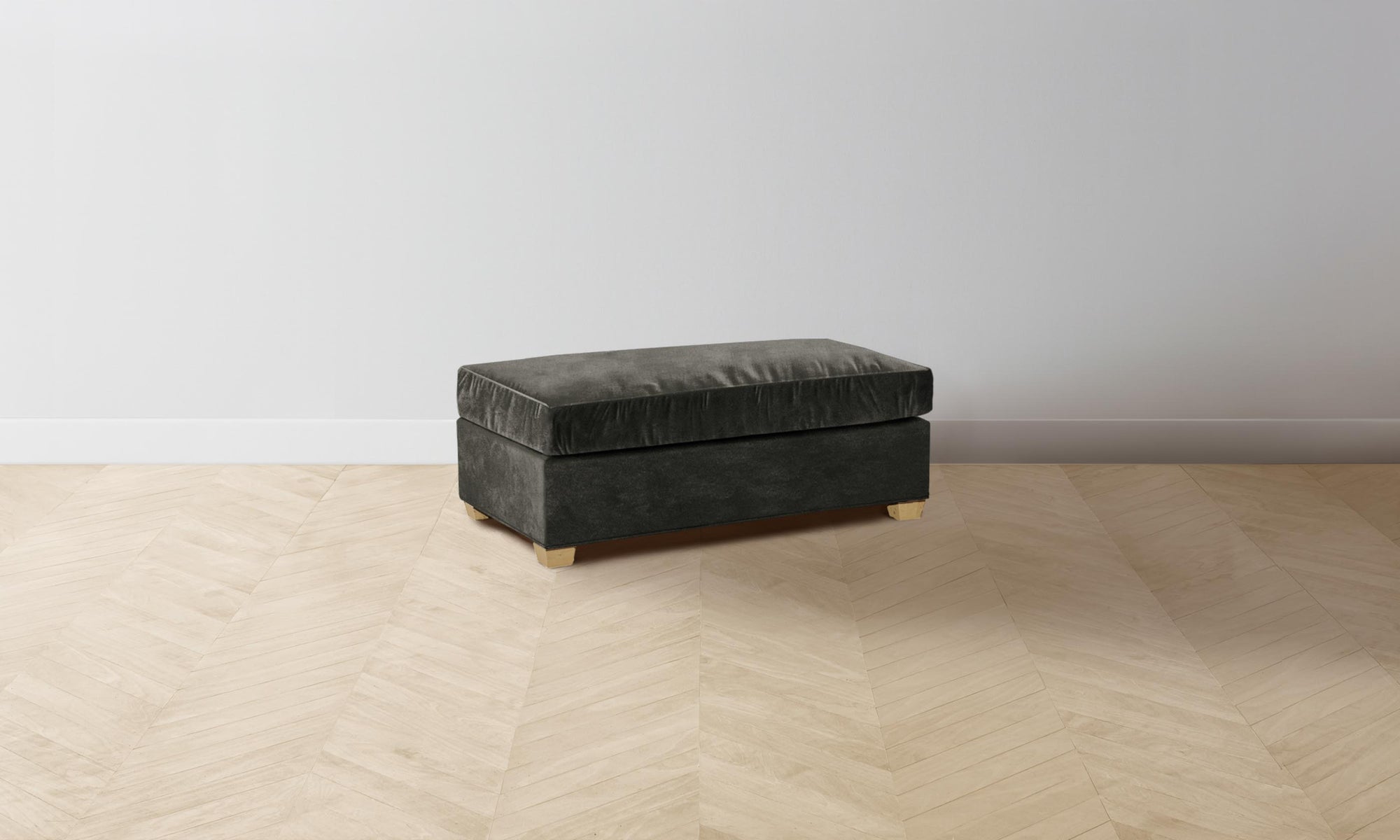 The Sullivan Ottoman - Performance Velvet Slate