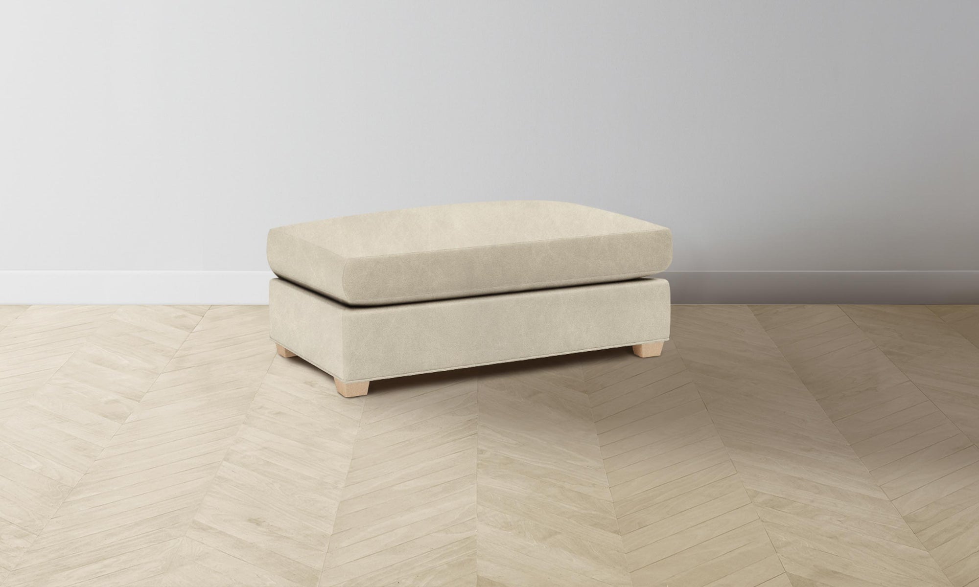 The Sullivan Ottoman - Tuscan Leather Bisque