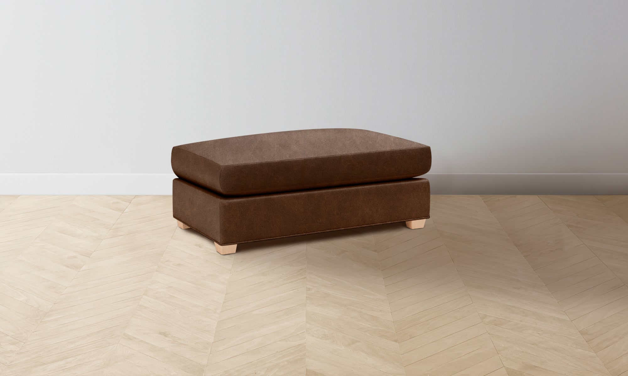 The Sullivan Ottoman - Tuscan Leather Bourbon