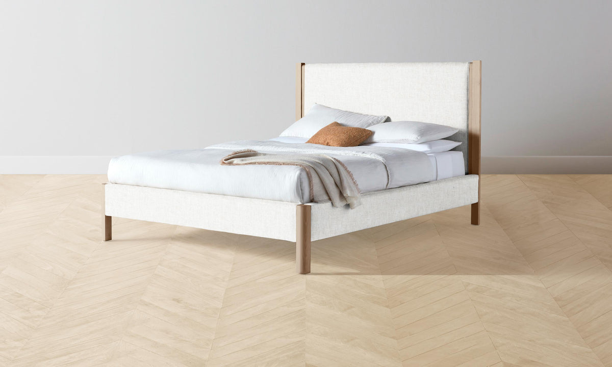 The Thompson Bed - Heritage Belgian Linen Egret