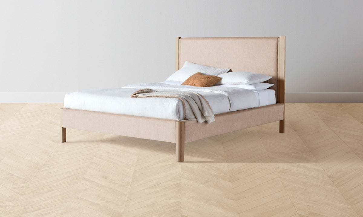 The Thompson Bed - Heritage Belgian Linen Petal
