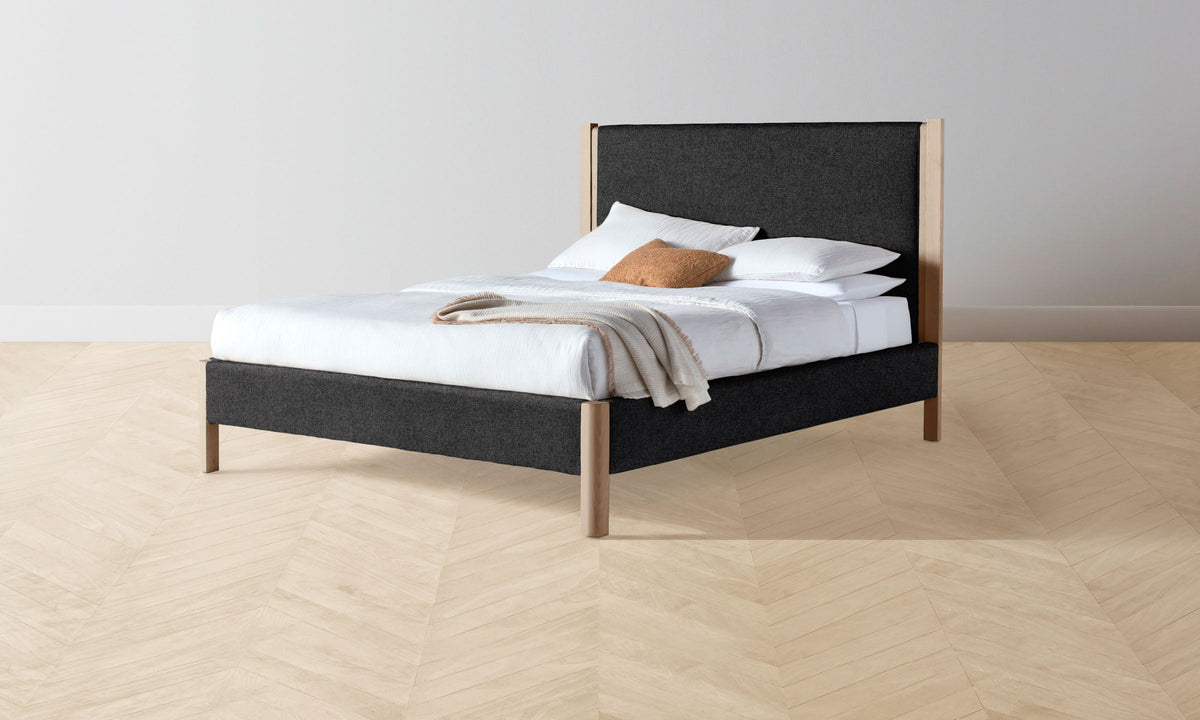 The Thompson Bed - Italian Brushed Wool Pepper