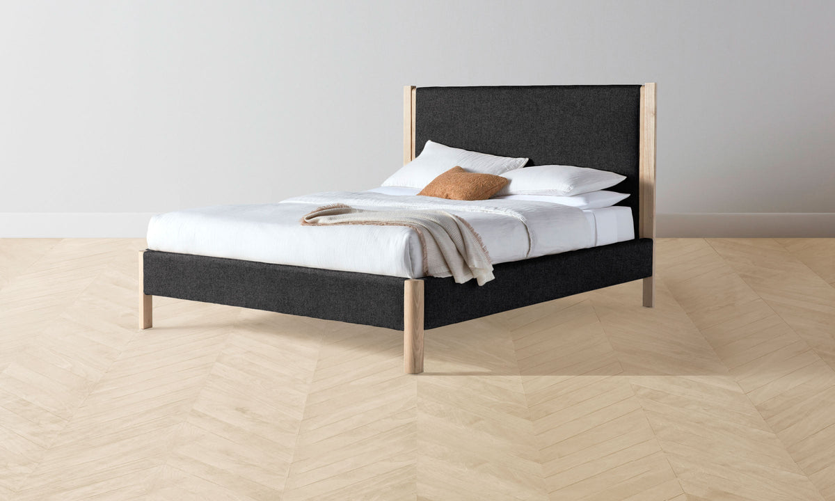 The Thompson Bed - Italian Brushed Wool Pepper