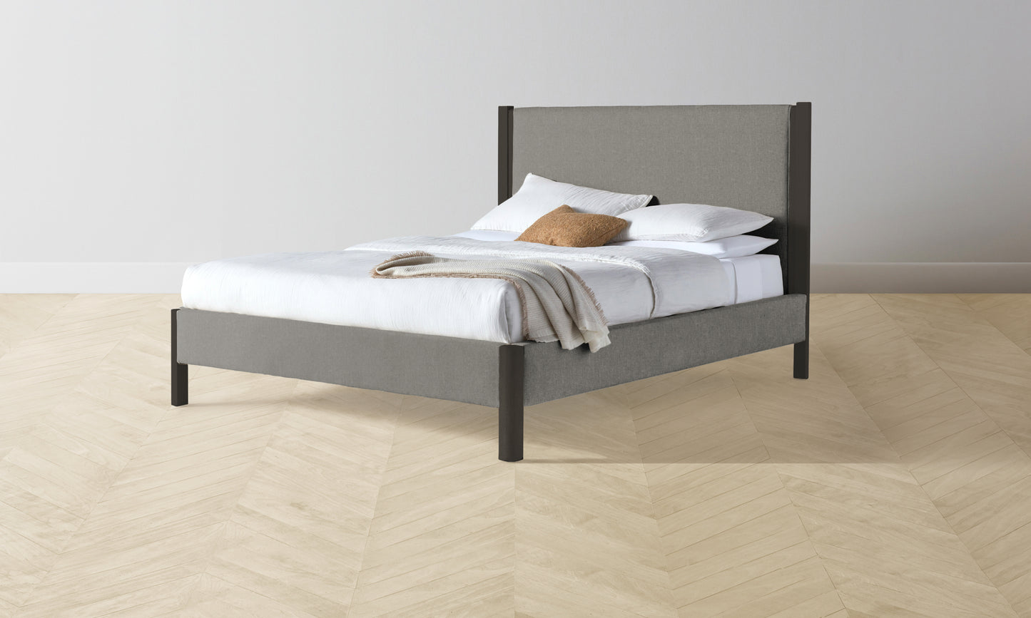 The Thompson Bed Muslin on Reverse - Merino Granite