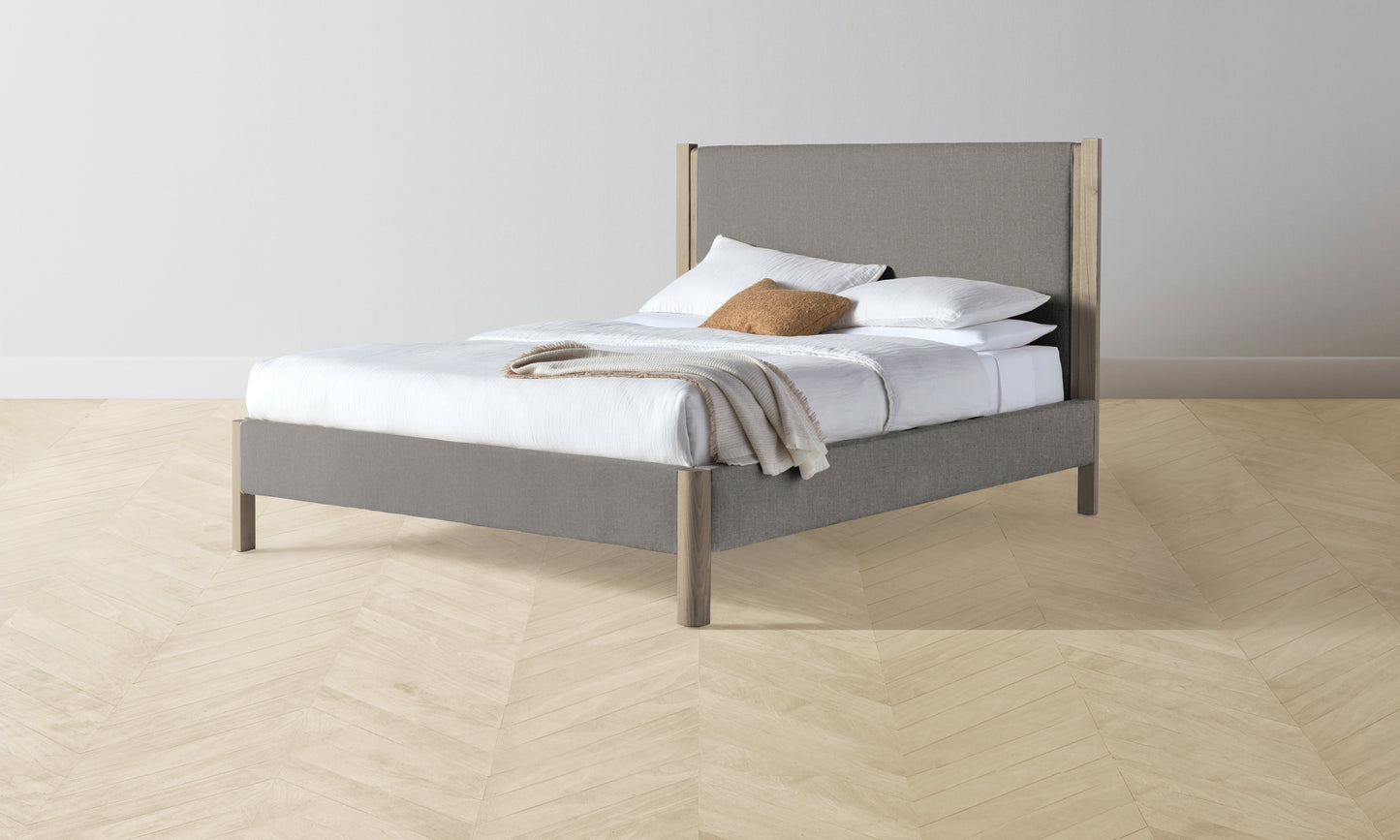 The Thompson Bed Muslin on Reverse - Merino Granite