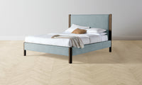 The Thompson Bed - Mohair Slate Blue