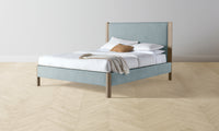 The Thompson Bed - Mohair Slate Blue