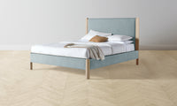 The Thompson Bed - Mohair Slate Blue