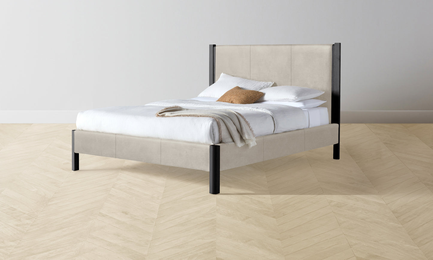 The Thompson Bed Muslin on Reverse - Nubuck Leather Sail