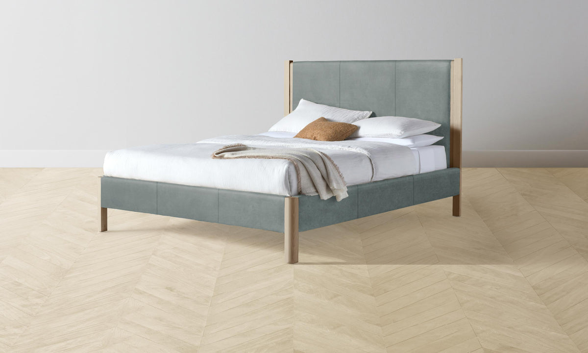 The Thompson Bed - Nubuck Leather Tide
