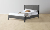 The Thompson Bed - Pebbled Leather Ash