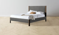 The Thompson Bed - Pebbled Leather Ash