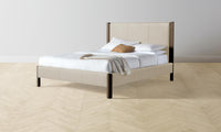 The Thompson Bed - Pebbled Leather Stone