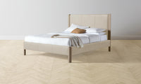 The Thompson Bed - Pebbled Leather Stone