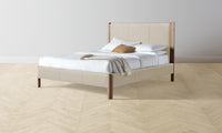 The Thompson Bed - Pebbled Leather Stone