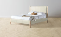 The Thompson Bed - Pebbled Leather Swan