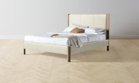 The Thompson Bed - Pebbled Leather Swan