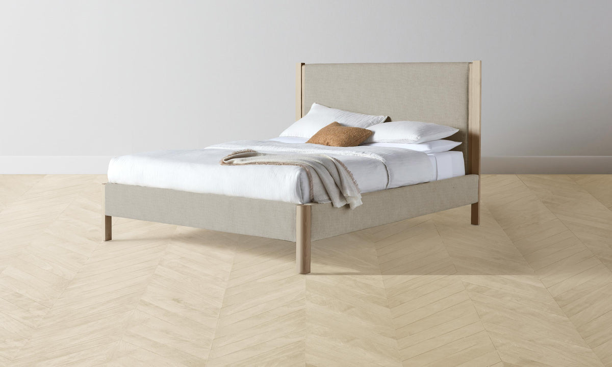 The Thompson Bed - Performance Linen Weave Beige